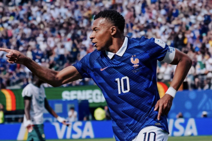 Kylian Mbappé rejoicing after scoring for France during France 3:1 win over senegal in the 2026 World cup - Photo Credit : Fifa, X