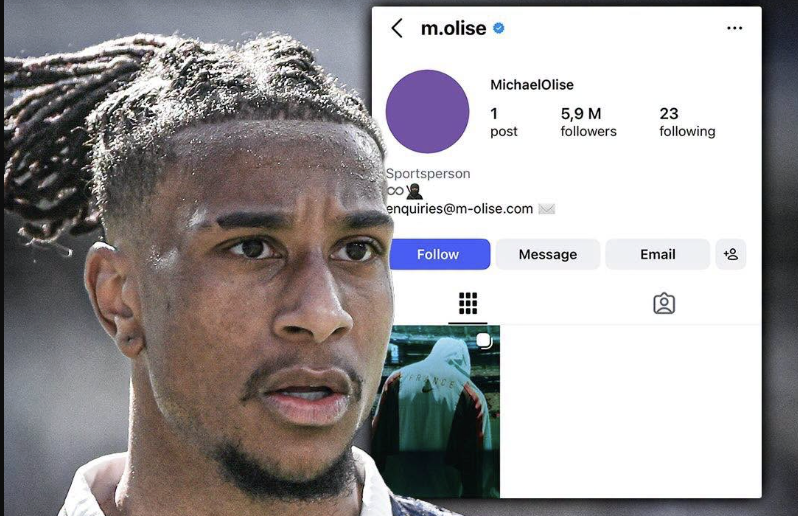 Michael Olise has deleted all the posts from his Instagram account, leaving a simple Bio - Photo Credit : Softfootball Media