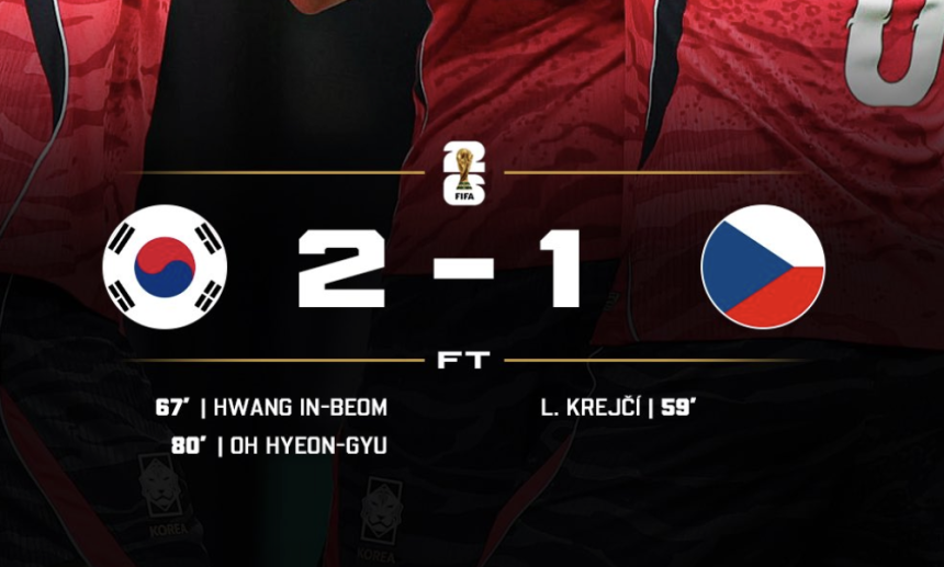 South Korea Fight Back to Beat Czech Republic 2–1 in Group A World Cup Opener - Photo Credit : Softfootball Media