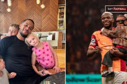 Super eagles star Victor osihmen and Troost ekong with their kids - Photo Credit : Softfootball Media