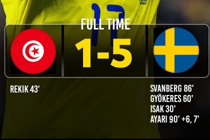 Sweden beat Tunisia 5-1 (Photo credit: softfootball media)