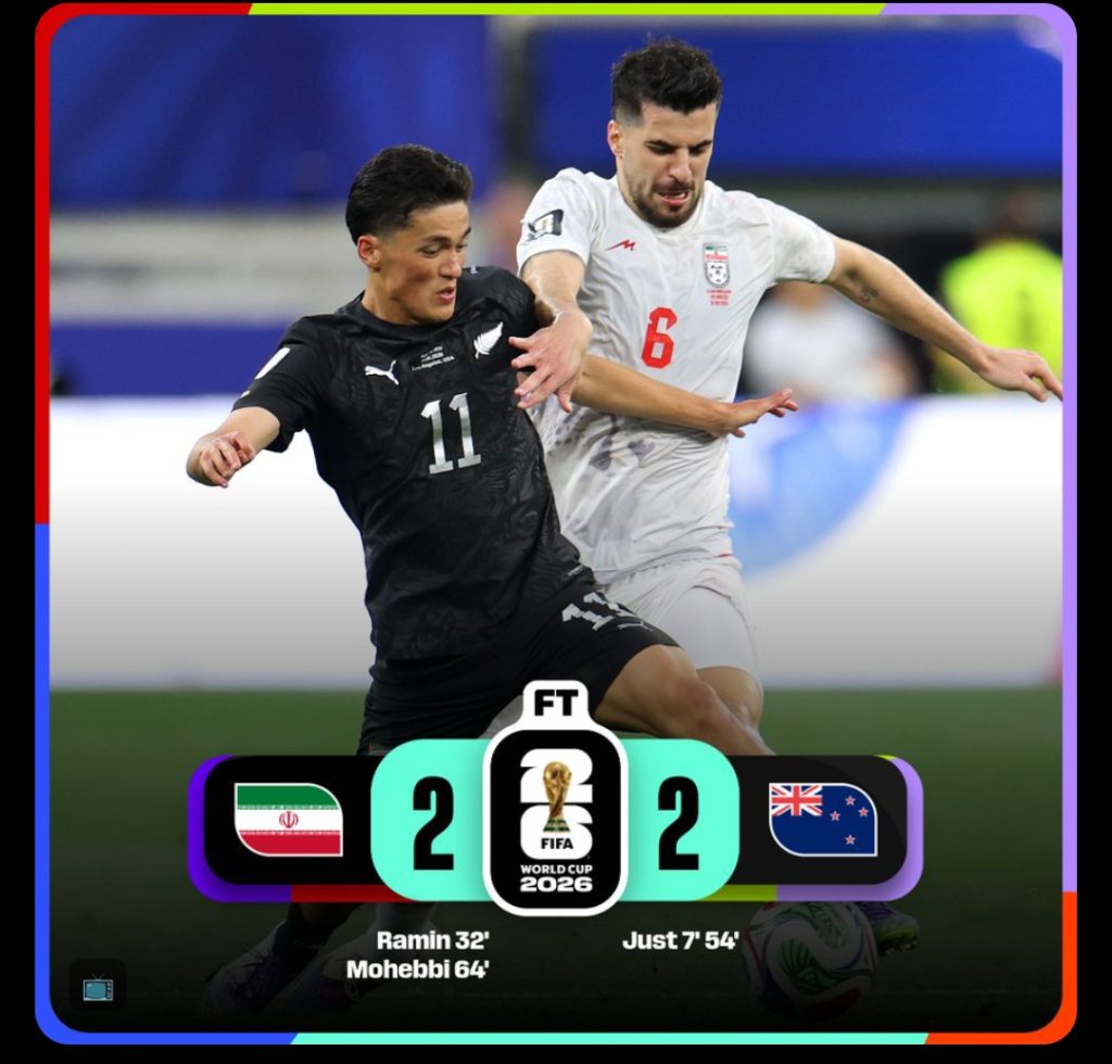 Iran draw 2-2 against New Zealand (Photo credit: FIFA media)