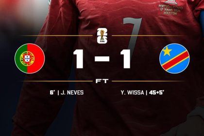 Portugal draw 1-1 against DR Congo (Photo credit: Softfootball media)