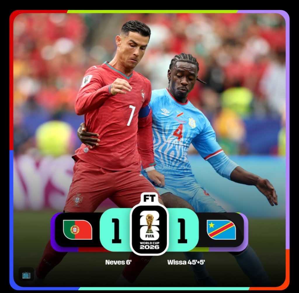 Portugal 1-1 DR Congo (Photo credit: FIFA World Cup)