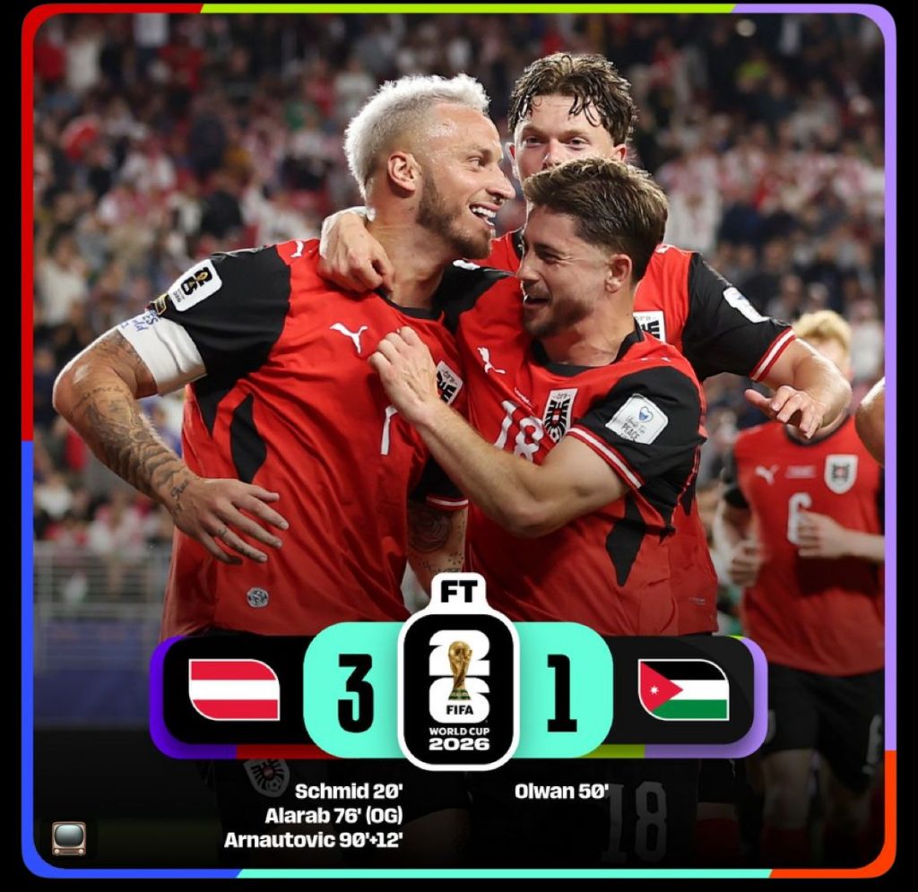 Austria beat Jordan in their opening World Cup game- Photo credit: FIFA media