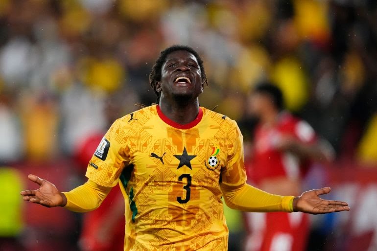 Ghana's Caleb Yirenkyi celebrates scoring the winning goal against Panama [photo credit: Kevin Sousa/Reuters]