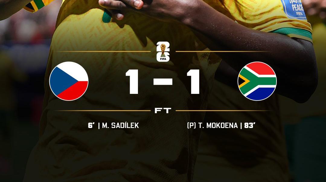 South Africa draw 1-1 against Czech Republic (Photo credit: Softfootball media)