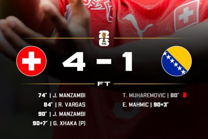 Switzerland beat Bosnia 4-1 (Photo credit: softfootball media)