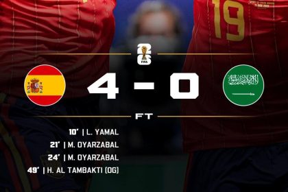 Spain beat Saudi Arabia 4-0 (Photo credit: softfootball media)