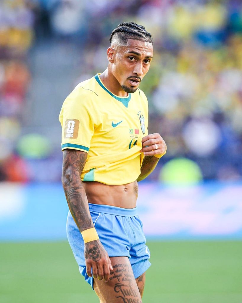 Raphinha for Brazil (Photo credit: touchline via x)