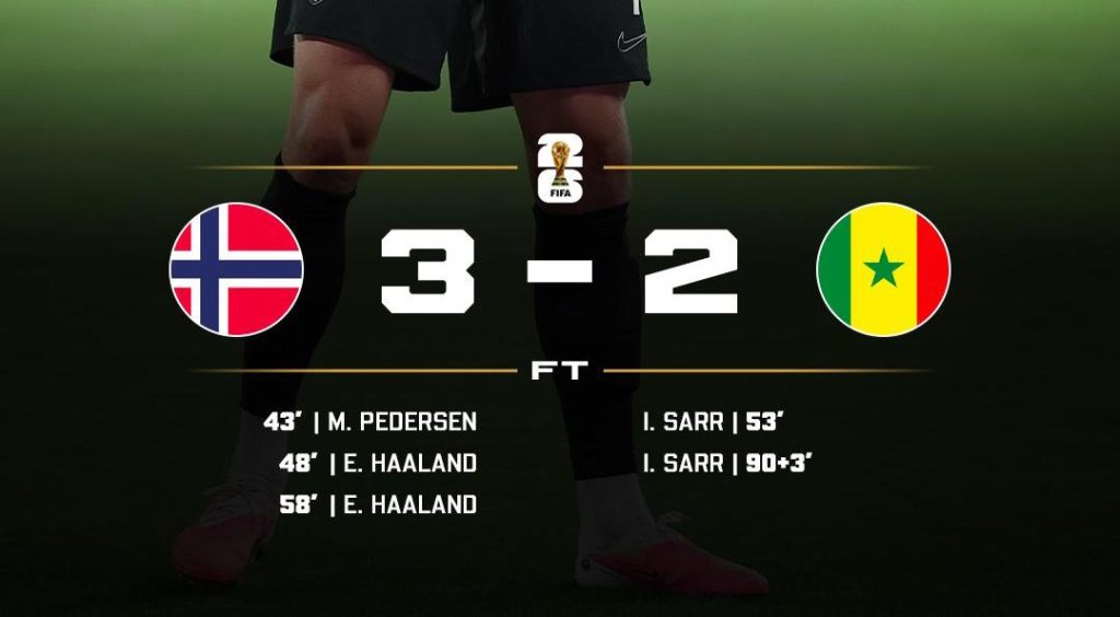 Norway beat Senegal 3-2 (Photo credit: Softfootball media)