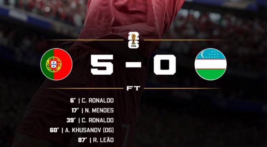Portugal 5-0 Uzbekistan (Photo credit: Softfootball)