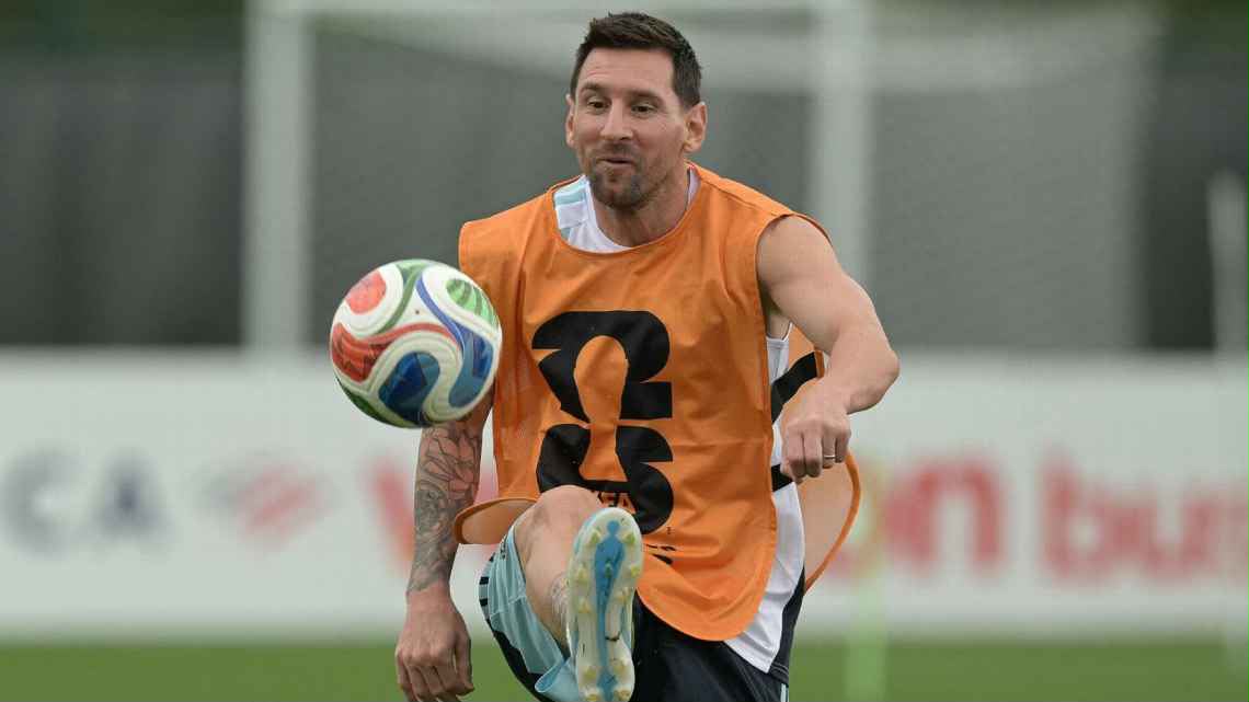 Lionel Messi in training for Argentina (Photo credit: ESPN)