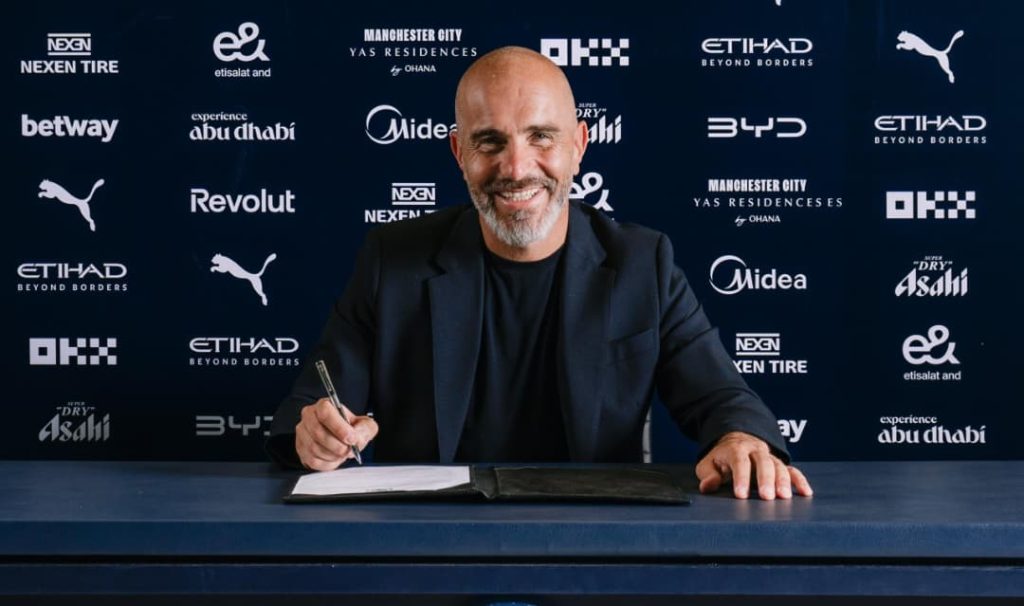 Enzo Maresca signs for Manchester City (Photo credit: Manchester City media)