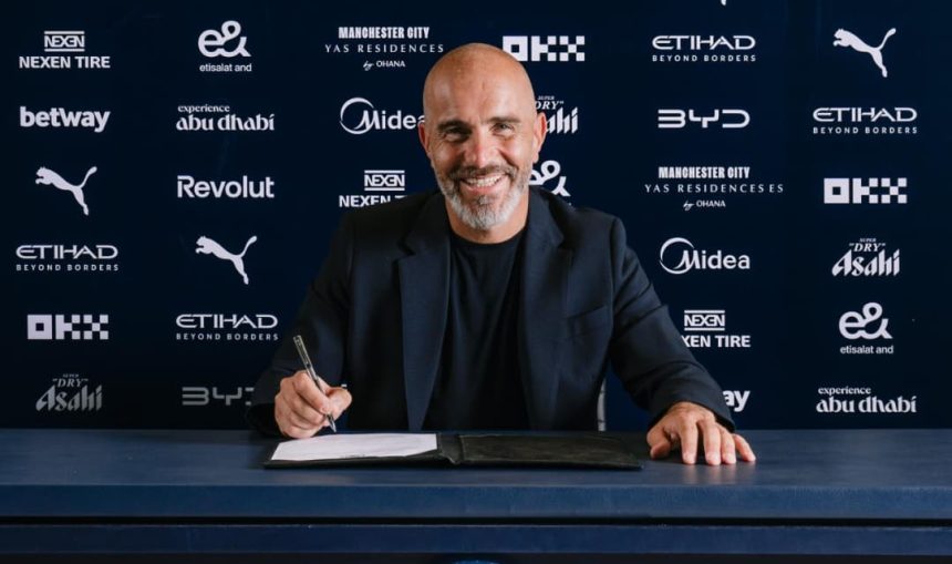 Enzo Maresca signs for Manchester City (Photo credit: Manchester City media)