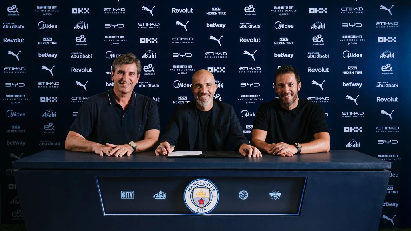 Enzo Maresca signs for Manchester City (Photo credit: Manchester city media)