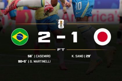Brazil beat Japan 2-1 (Photo credit: Softfootball media)