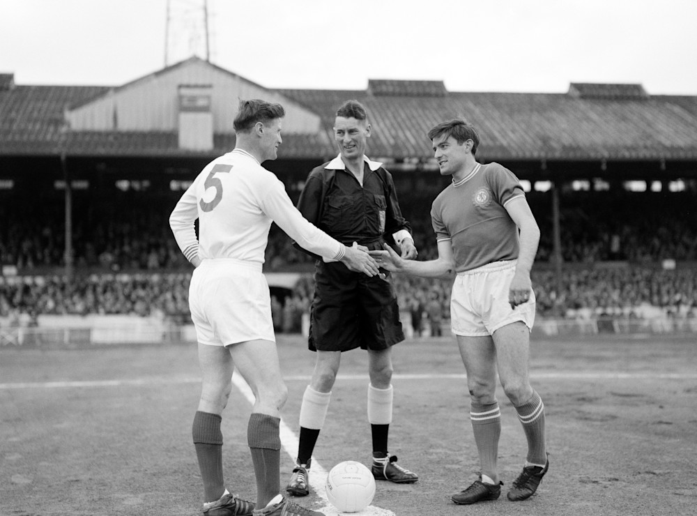 Shaking hands with his Portsmouth counterpart in the final game of the promotion-winning season (Photo credit: Chelsea media)