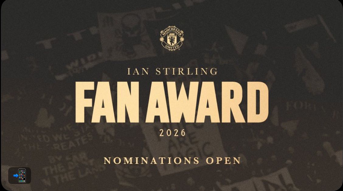 Ian Stirling fan award 2026 (Photo credit: Manchester United media)