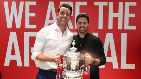 arteta and Edu Gaspar. (photo credit: bbc media)