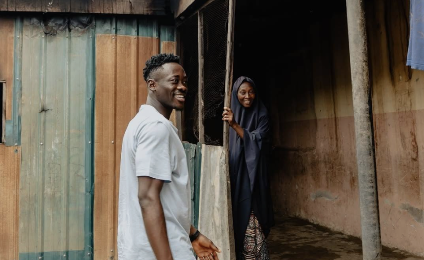 Akor Adams remember's the days of humble beginnings visiting the place where he used to lay his head as a young lad chasing his dreams, Photo Credit : Akor Adams, Instagram