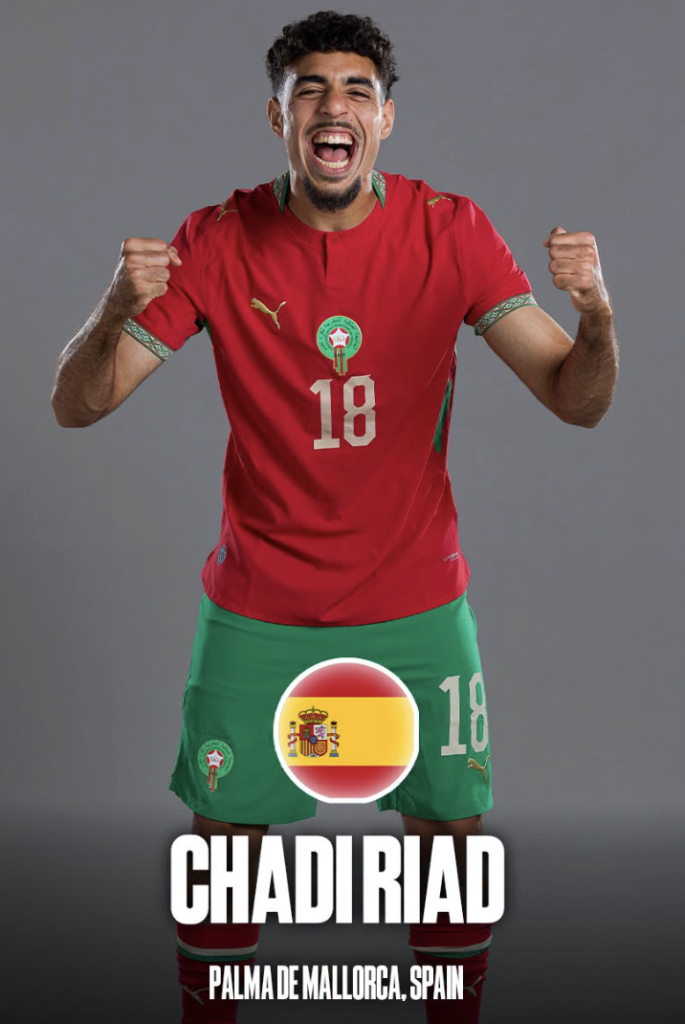 Chadi Riad born in spain played for the Morocco national football team in the 2026 World Cup - Photo Credit : Softfootball Media