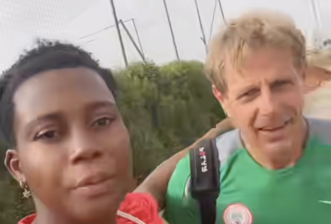 Chiamaka Nnadozie Teaches Super Falcons Coach Per Karlsson Pidgin English After Tanzania Win - Photo Credit : Chiamaka Nnadozie, Instagram