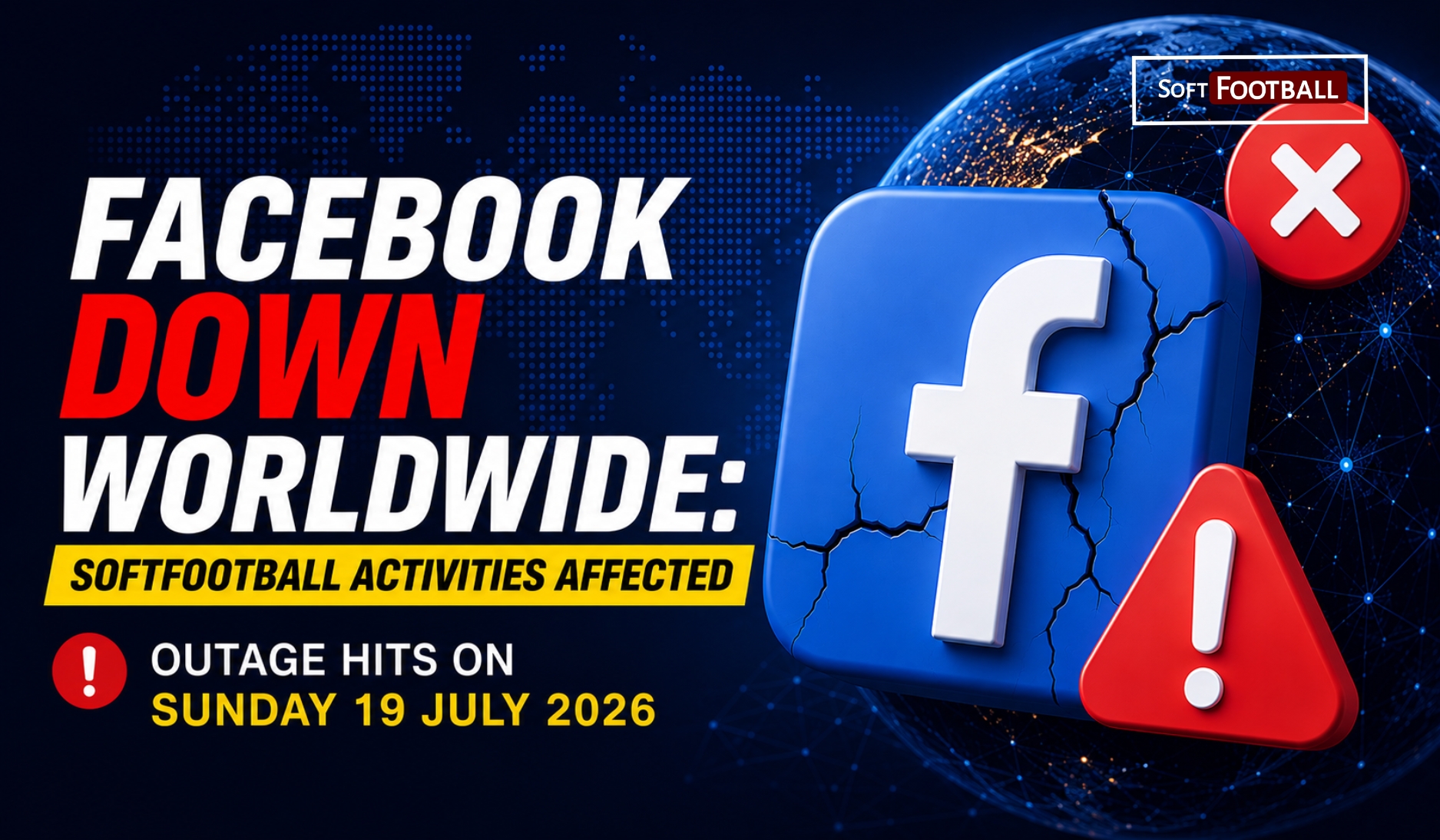 Facebook Down Worldwide: “Softfootball Activities Affected” — Outage Hits on Sunday 19 July 2026 - Photo credit : Softfootball Media