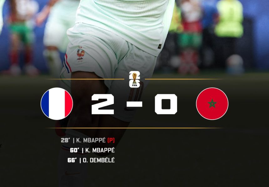 France beat Morocco and fly to World Cup semi finals- Photo credit: X media