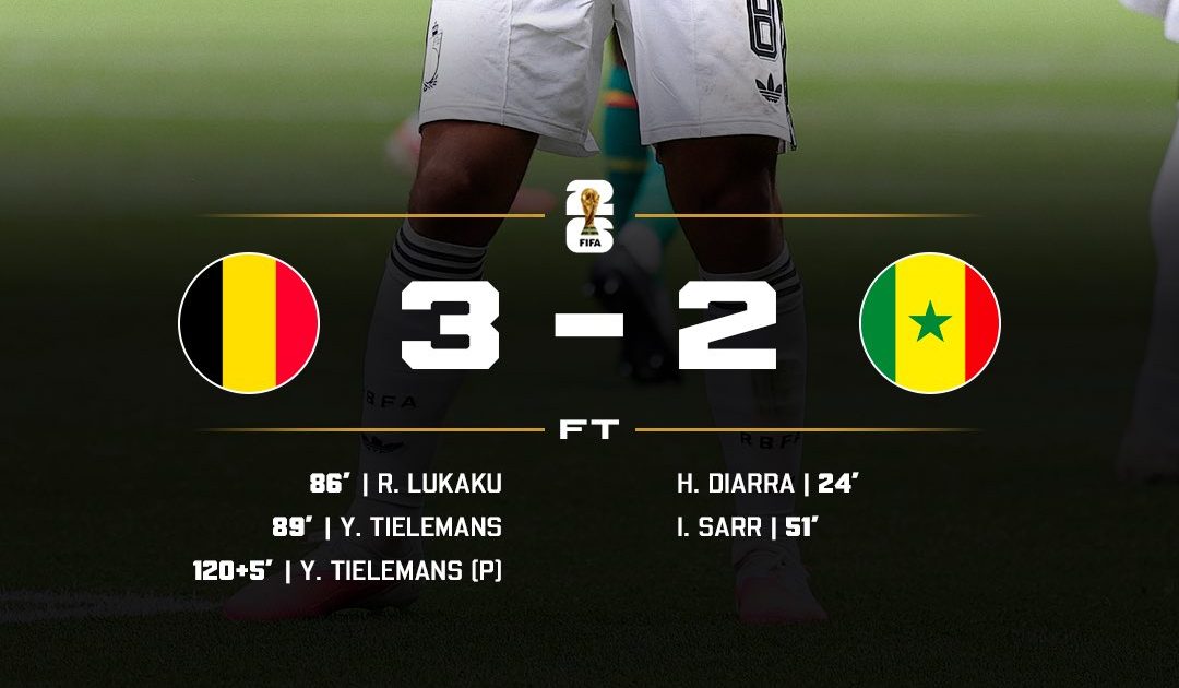 Belgium complete the comeback to enter the Round of 16- Photo credit: X media