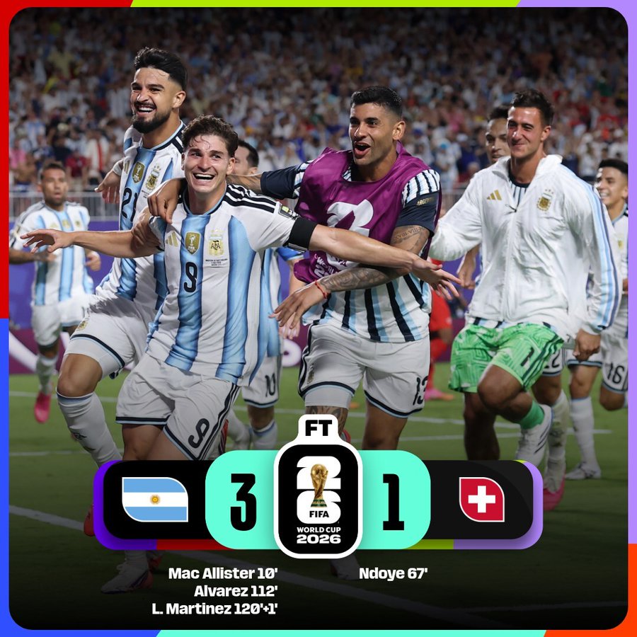 ARGENTINA BEAT SWITZERLAND AND FLY TO WORLD CUP SEMI FINALS- Photo credit: FIFA media