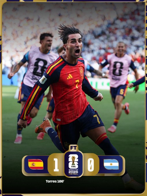 SPAIN BEAT ARGENTINA IN THE FINAL TO BECOME 2026 WORLD CUP CHAMPIONS- photo credit: FIFA media