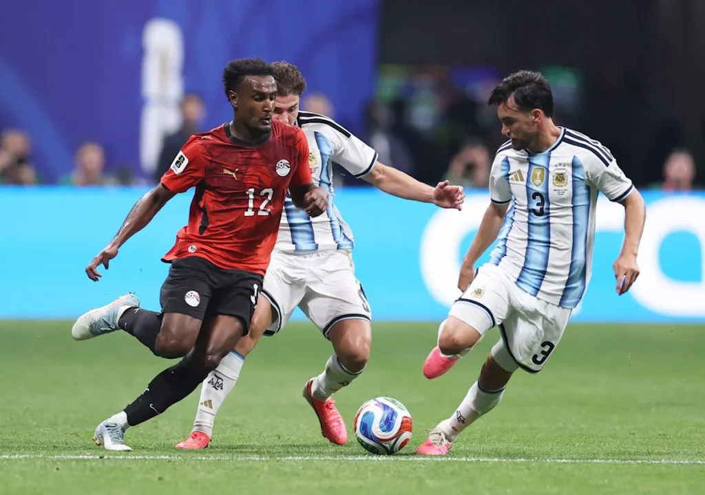 Haissem Hassan representing Egypt Against Argentina in the 2026 World Cup - Photo Credit : Yahoo Sports
