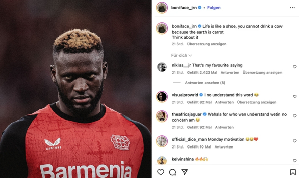 “Life Is Like a Shoe…” — Victor Boniface’s Viral Wisdom Nugget Sends Fans Wild - Photo Credit : Victor Boniface, Instagram