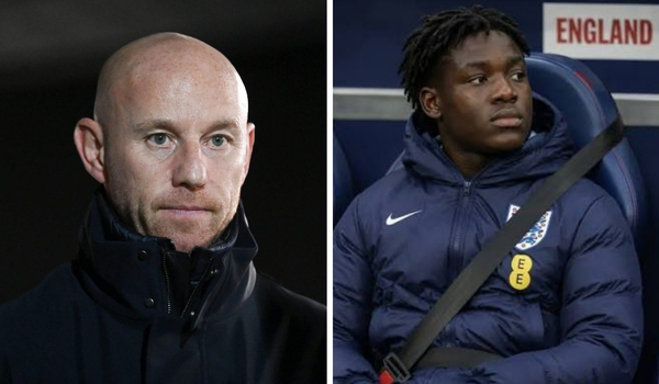 Nicky Butt and Kobbie Mainoo seating on the benchas an unused substitute during England match - Photo Credit : NY Times