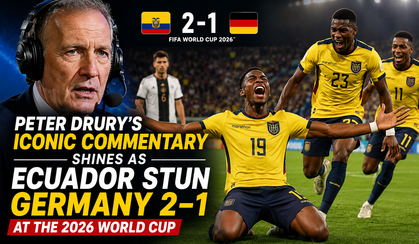 Peter Drury’s Iconic Commentary Shines as Ecuador Stun Germany 2–1 at the 2026 World Cup - Photo Credit : Softfootball Media