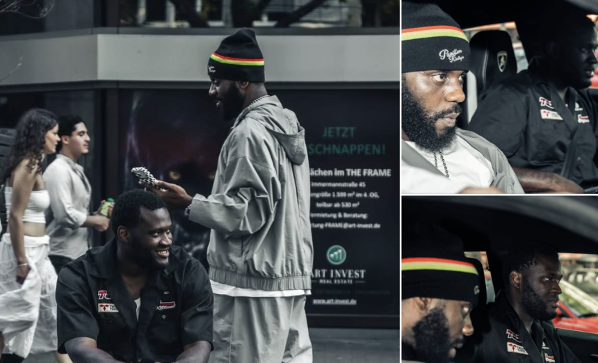 Super Eagles striker Victor Boniface linked up with Nigerian music star Odumodublvck in Dusseldorf, Germany - Photo Credit : Softfootball Media