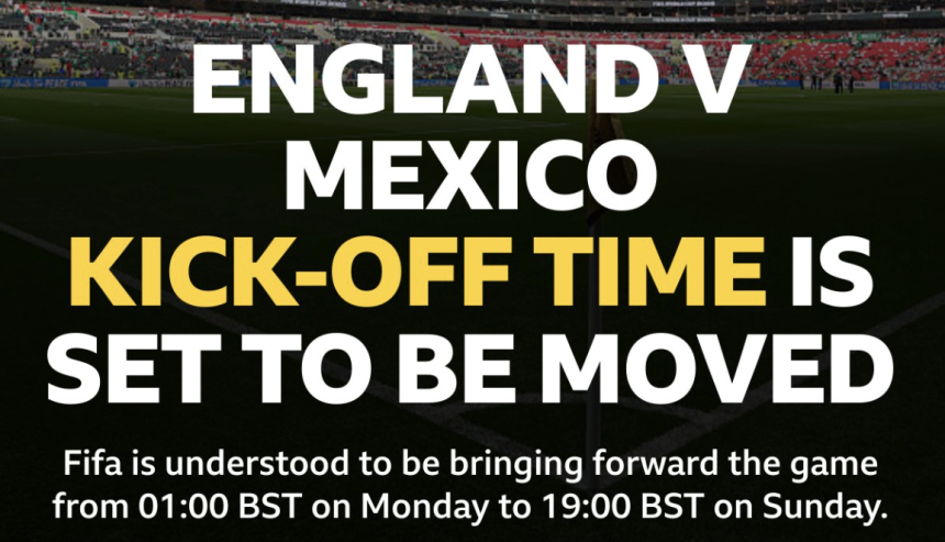 FIFA Set to Move England vs Mexico Last‑16 Clash to 19:00 BST Amid Weather Concerns - Photo Credit : Softfootball Media