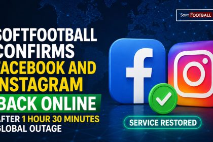 Softfootball Confirms Facebook and Instagram Back Online After 1 Hour 30 Minutes Global Outage - Photo Credit : Softfootball Media