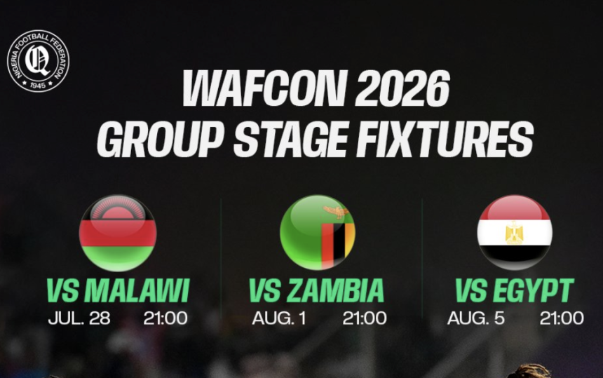 Super Falcons’ WAFCON 2026 Group‑Stage Fixtures Confirmed - Photo Credit : NG Super Falcons, X