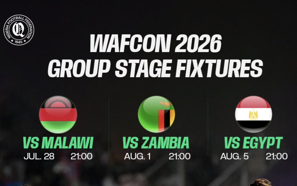 Super Falcons’ WAFCON 2026 Group‑Stage Fixtures Confirmed - Photo Credit : NG Super Falcons, X
