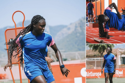 Super Falcons and AS Roma striker Rinsola Babajide is putting in the hard work during private training sessions and intense gym workouts - Photo Credit : Julie Sports, Facebook