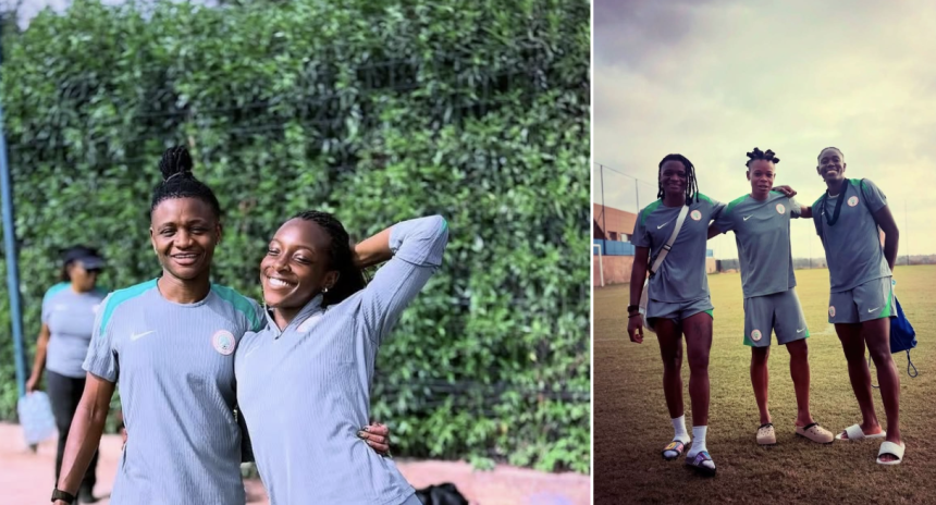 Super Falcons players Asisat Oshoala, Glory Ogbonna, Uchenna Kanu, and fan‑favourite Michelle Alozie - Photo Credit : Super falcons, X