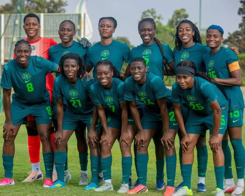 The Super Falcons of Nigeria in action as they secured a hard-fought 2-1 victory over Tanzania's Twiga Stars in a closed-door pre-WAFCON 2026 friendly - Photo Credit : Super Falcons, X
