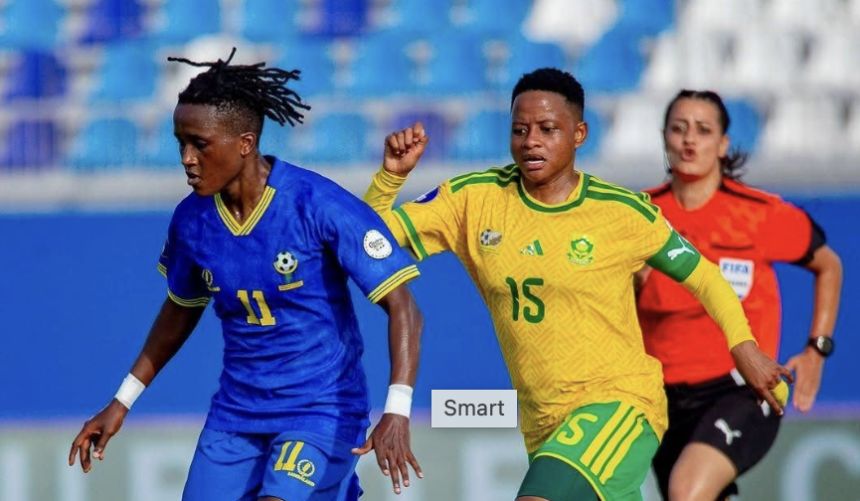 Twiga Stars & Banyana Banyana players in action - Photo Credit : Softfootball Media
