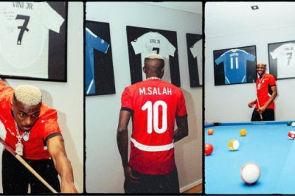 Victor Osimhen Shows Love for Mohamed Salah as He Displays Iconic Football Jerseys at Home - Photo Credit : Victor Osimhen, Instagram