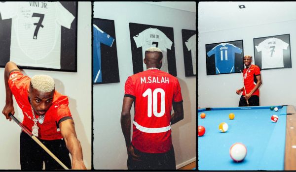 Victor Osimhen Shows Love for Mohamed Salah as He Displays Iconic Football Jerseys at Home - Photo Credit : Victor Osimhen, Instagram