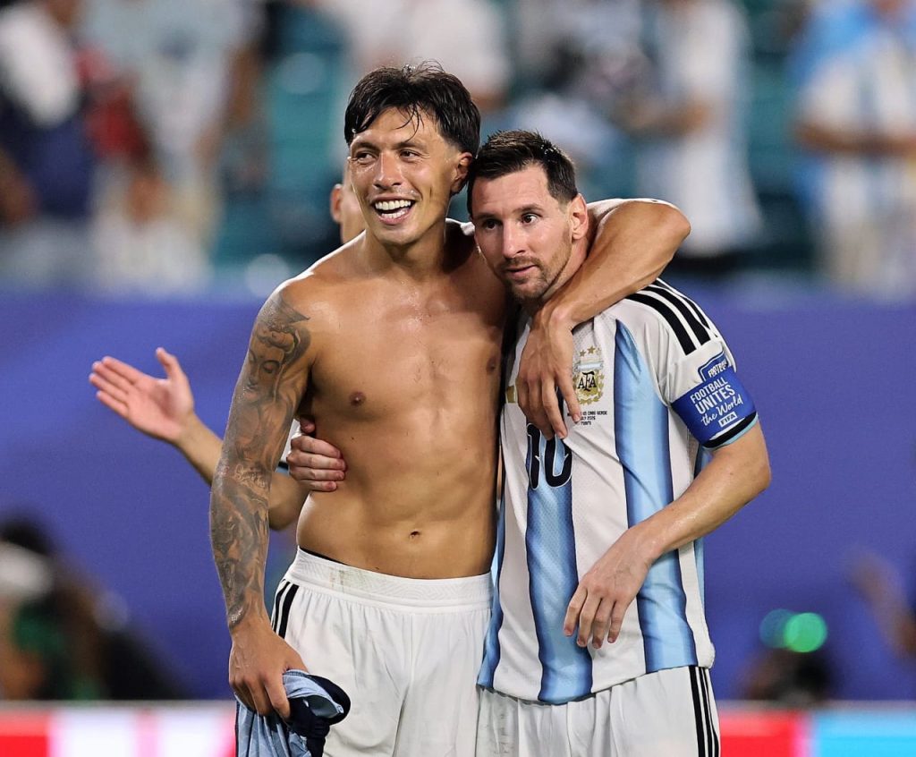 Lisandro Martinez and Messi (Photo credit: X media)