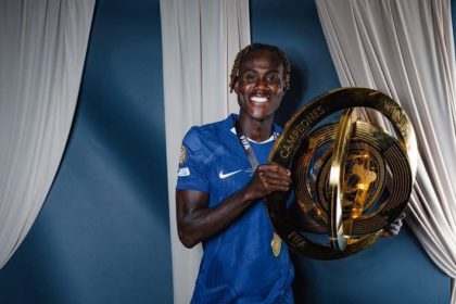 Trevoh Chalobah with the club World Cup (Photo credit: Chelsea media)