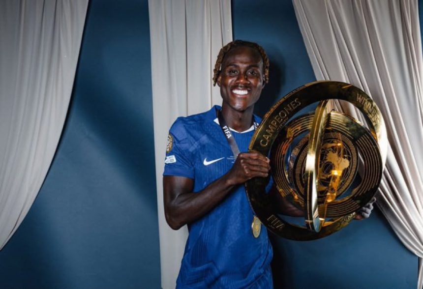 Trevoh Chalobah with the club World Cup (Photo credit: Chelsea media)